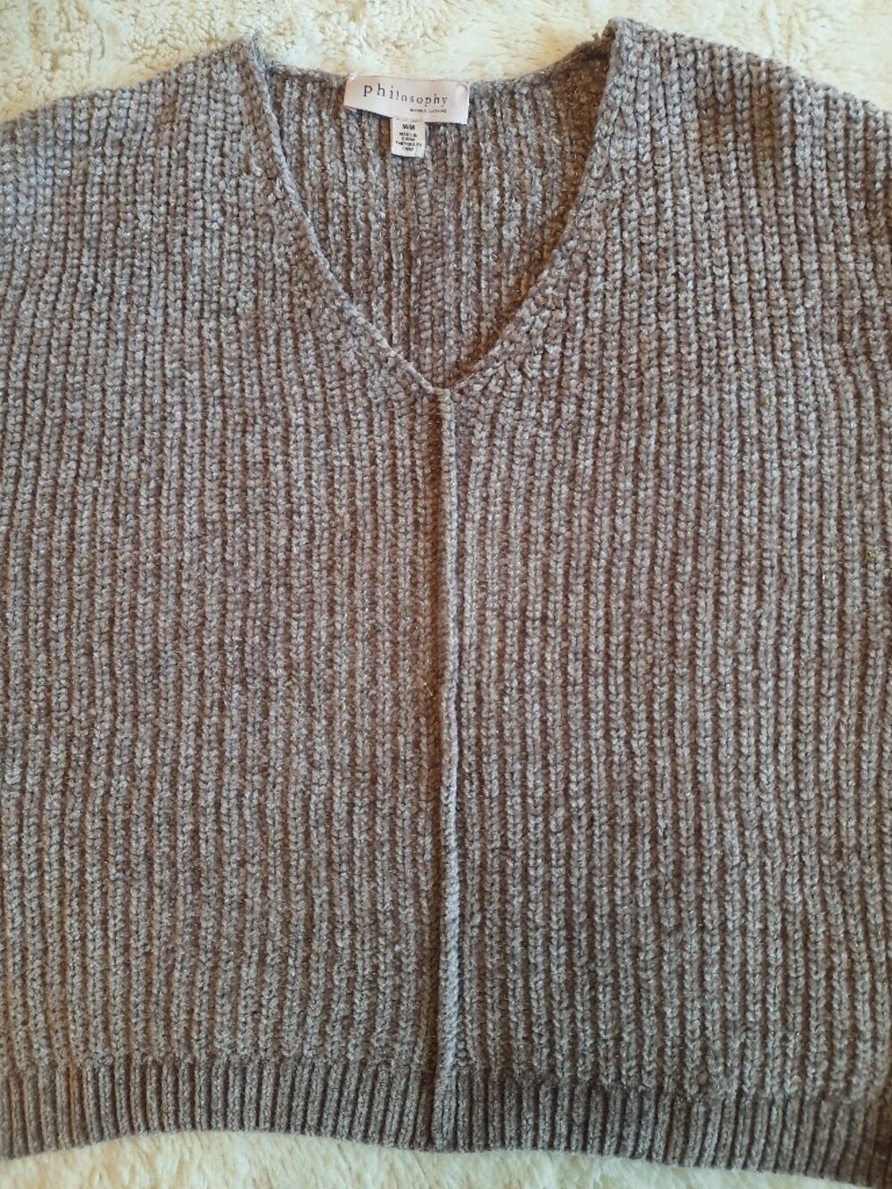 Philosophy Ribbed V-neck Sweater - Picture 2 of 9